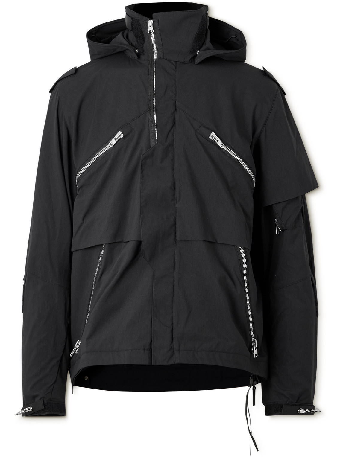 J1WB-E Spiked Nylon-Blend Hooded Jacket