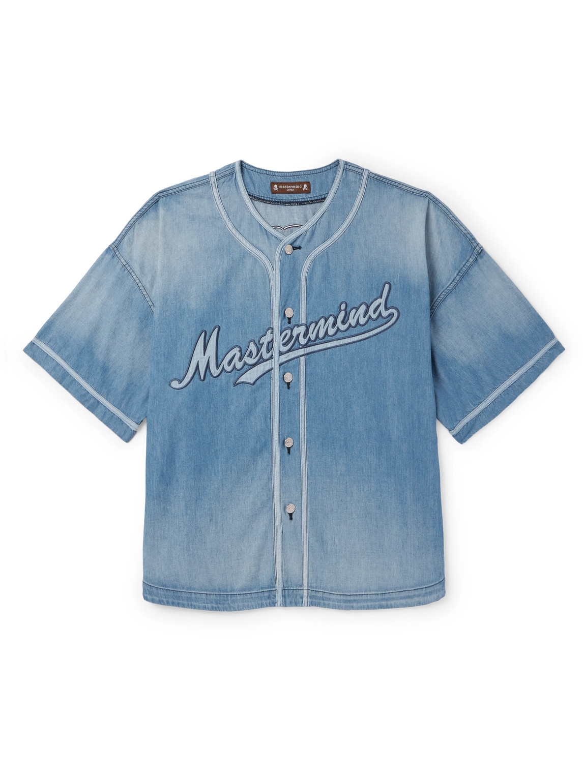 Mastermind Japan Blue Baseball Denim Shirt