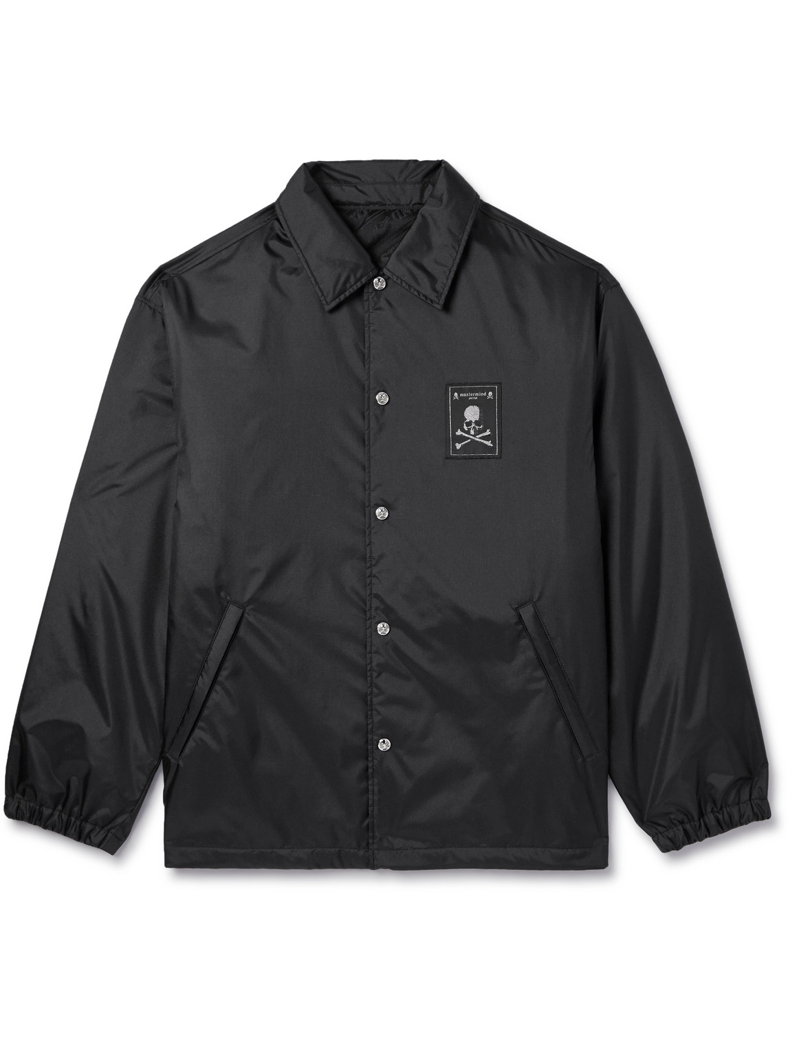 Mastermind Japan Logo-appliquéd Printed Padded Shell Coach Jacket In Black