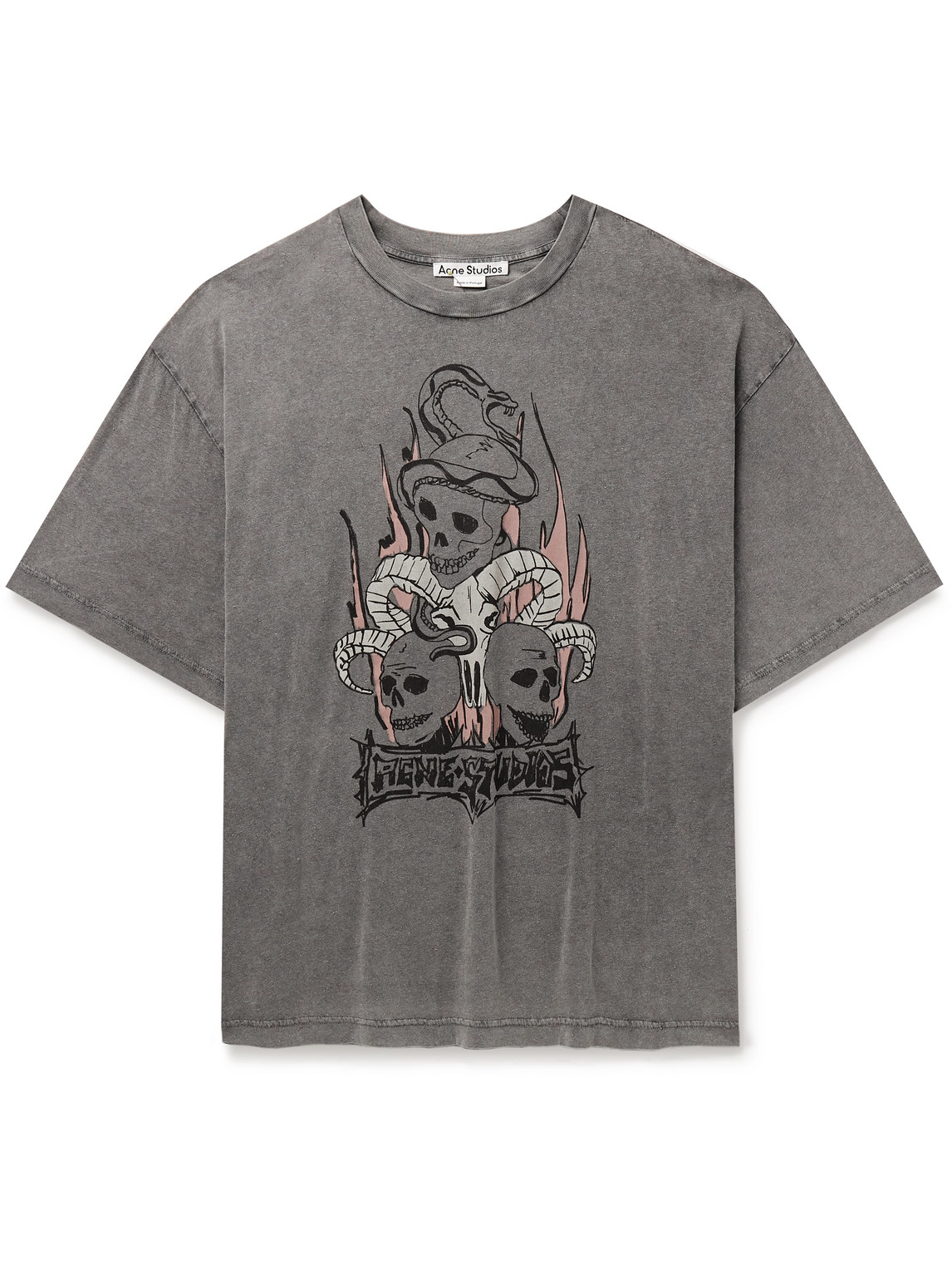 Acne Studios Edra Logo-print Cotton-jersey T-shirt In Grey