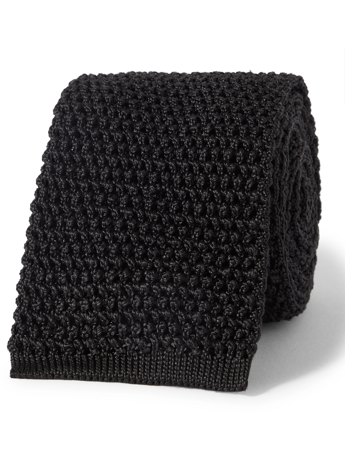 Tom Ford 7.5cm Knitted Silk Tie In Black