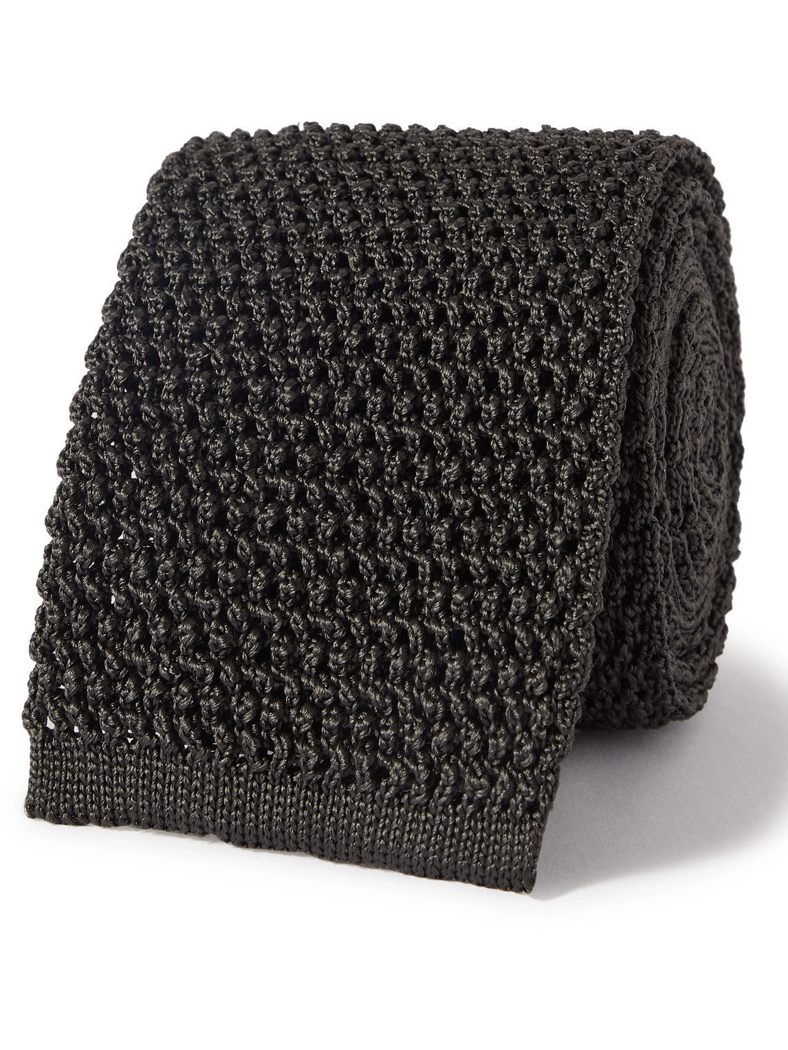 Tom Ford 7.5cm Knitted Silk Tie In Gray