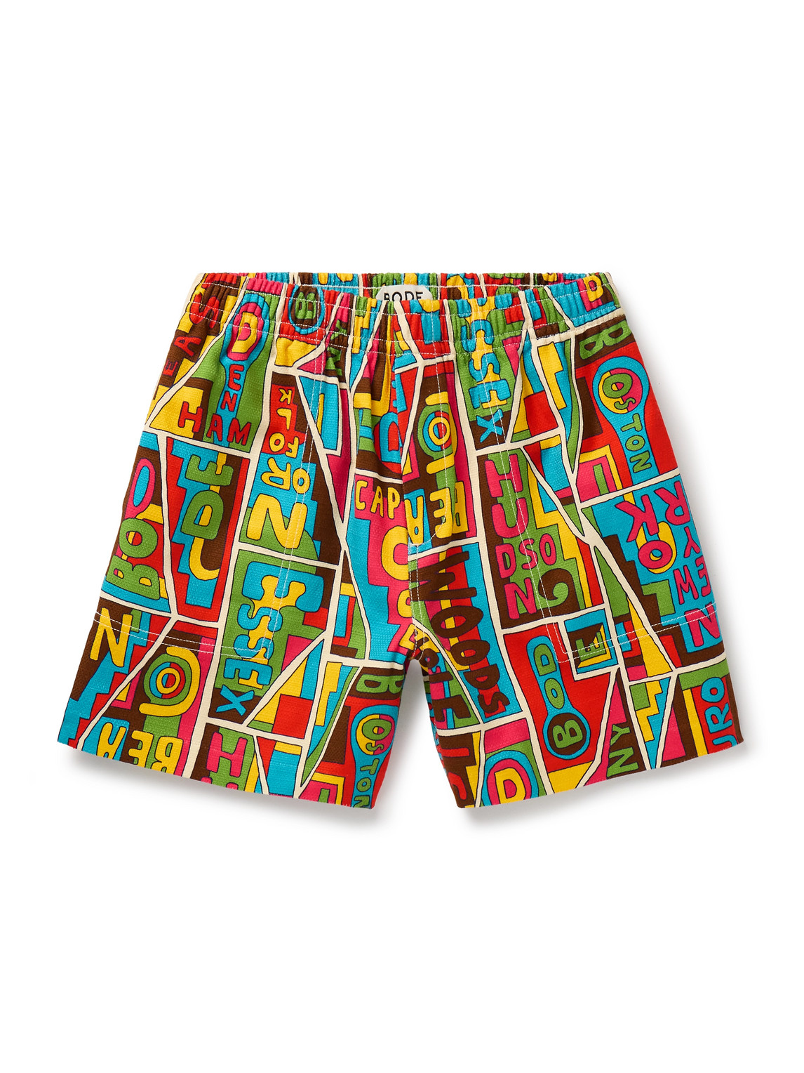 Bode Multicolor New England Mosaic Shorts In Multi