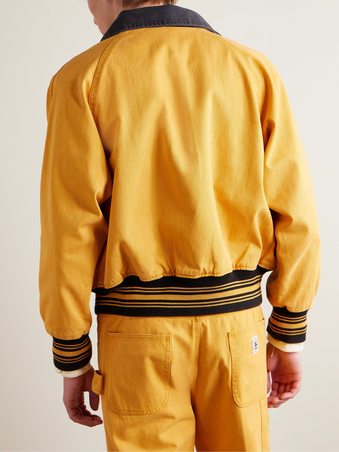 Shop Bode Banbury Cotton-twill Bomber Jacket In Yellow