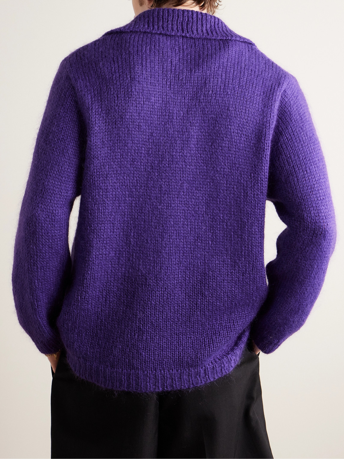 Shop Bode Alpine Mohair-blend Sweater In Purple