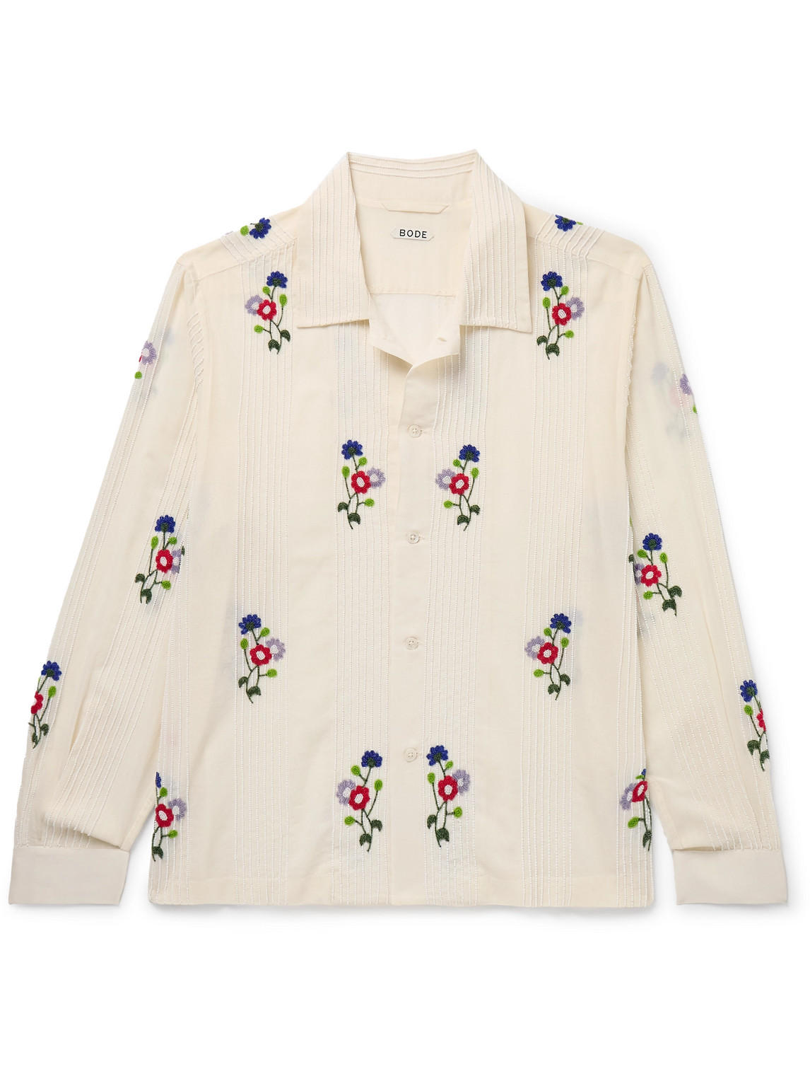 BODE BEAD-EMBELLISHED COTTON-VOILE SHIRT