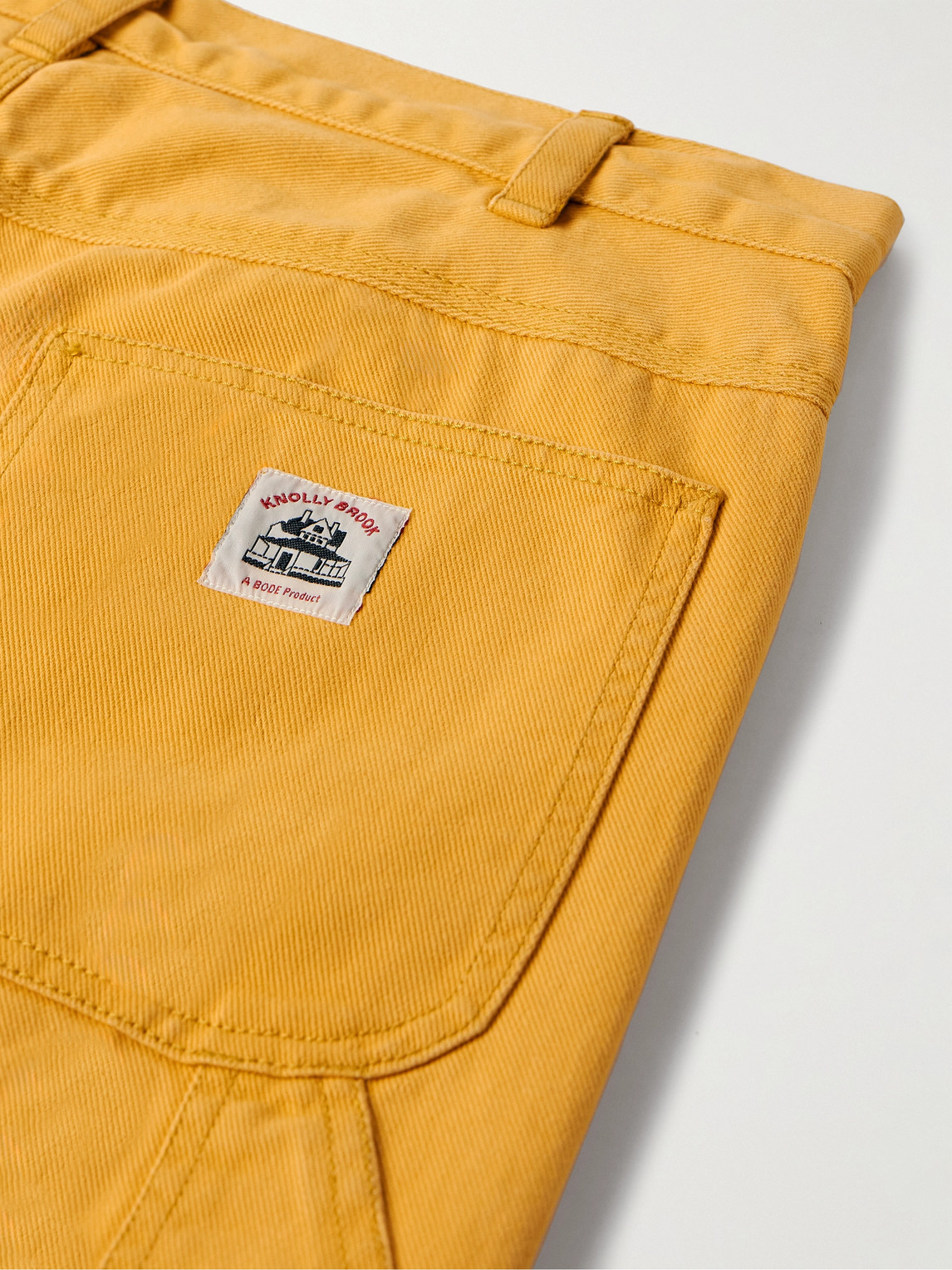 Shop Bode Knolly Brook Straight-leg Cotton-twill Trousers In Yellow