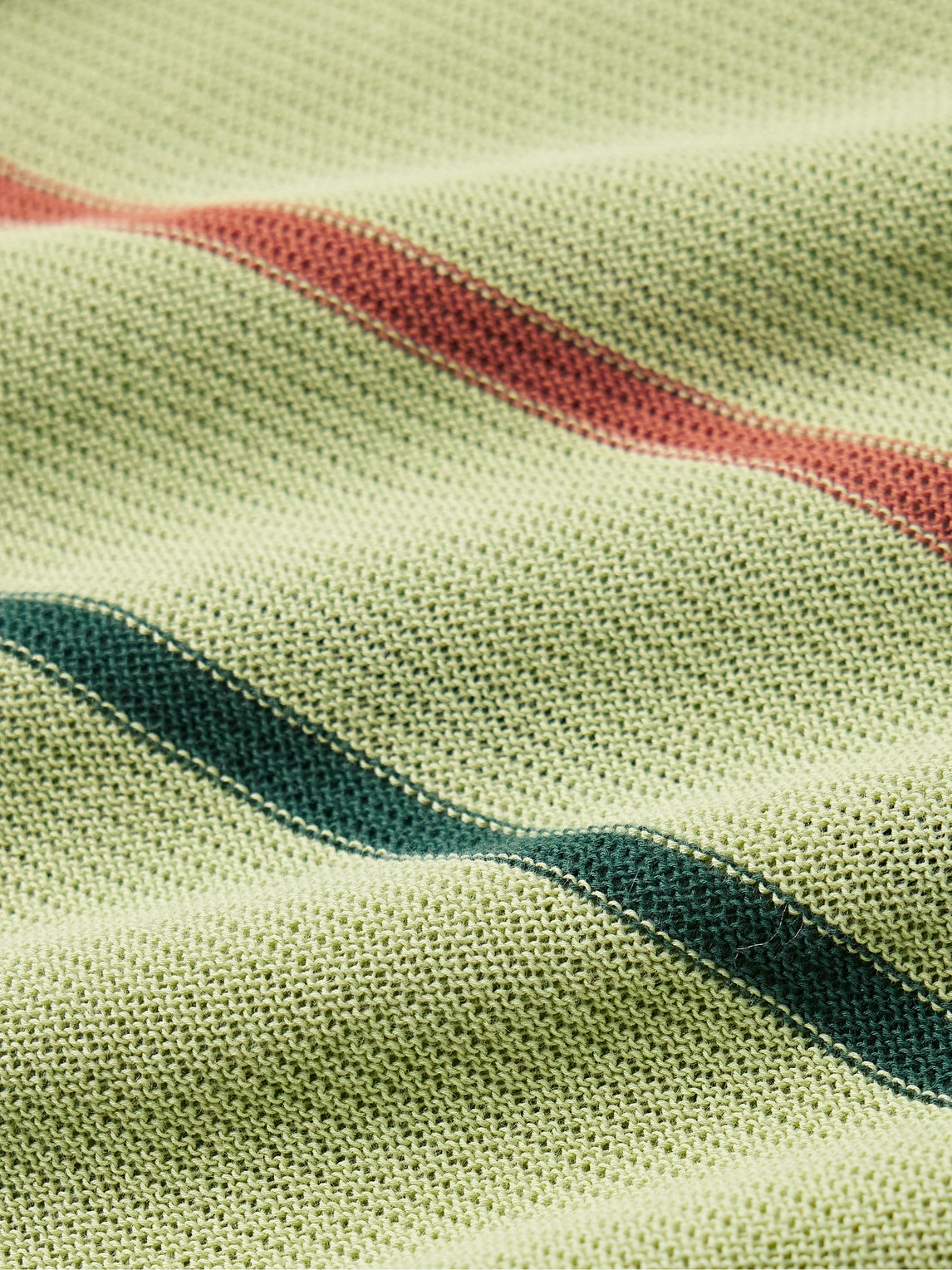 Shop Bode Palmer Striped Cotton Polo Shirt In Green