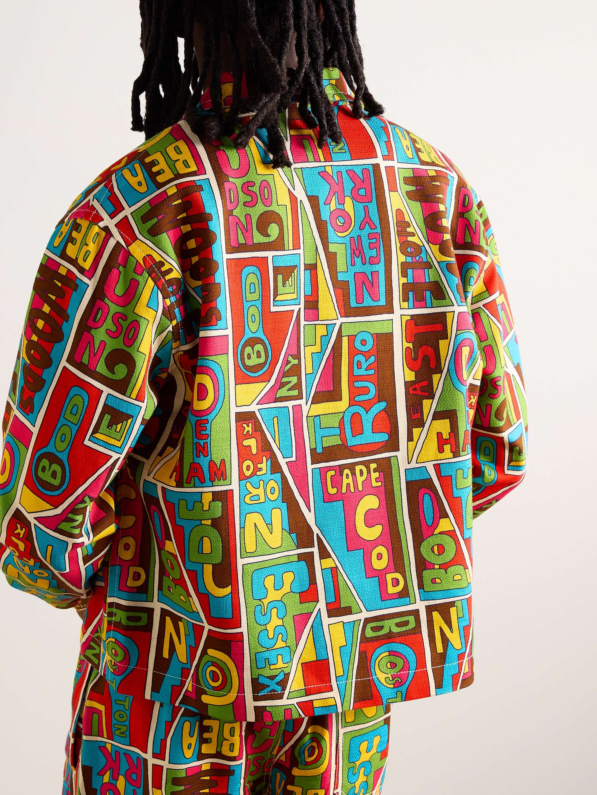 BODE New England Mosaic Printed Textured-Cotton Shirt Jacket BODE New England Mosaic Printed Textured-Cotton Shirt Jacket