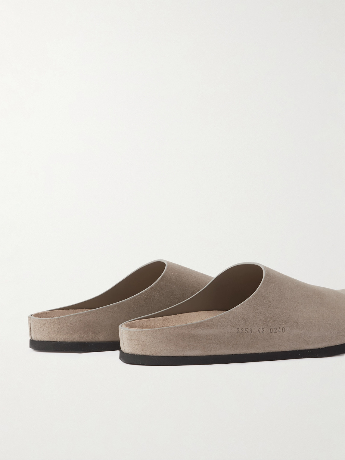 COMMON PROJECTS LOGO-DEBOSSED SUEDE CLOGS