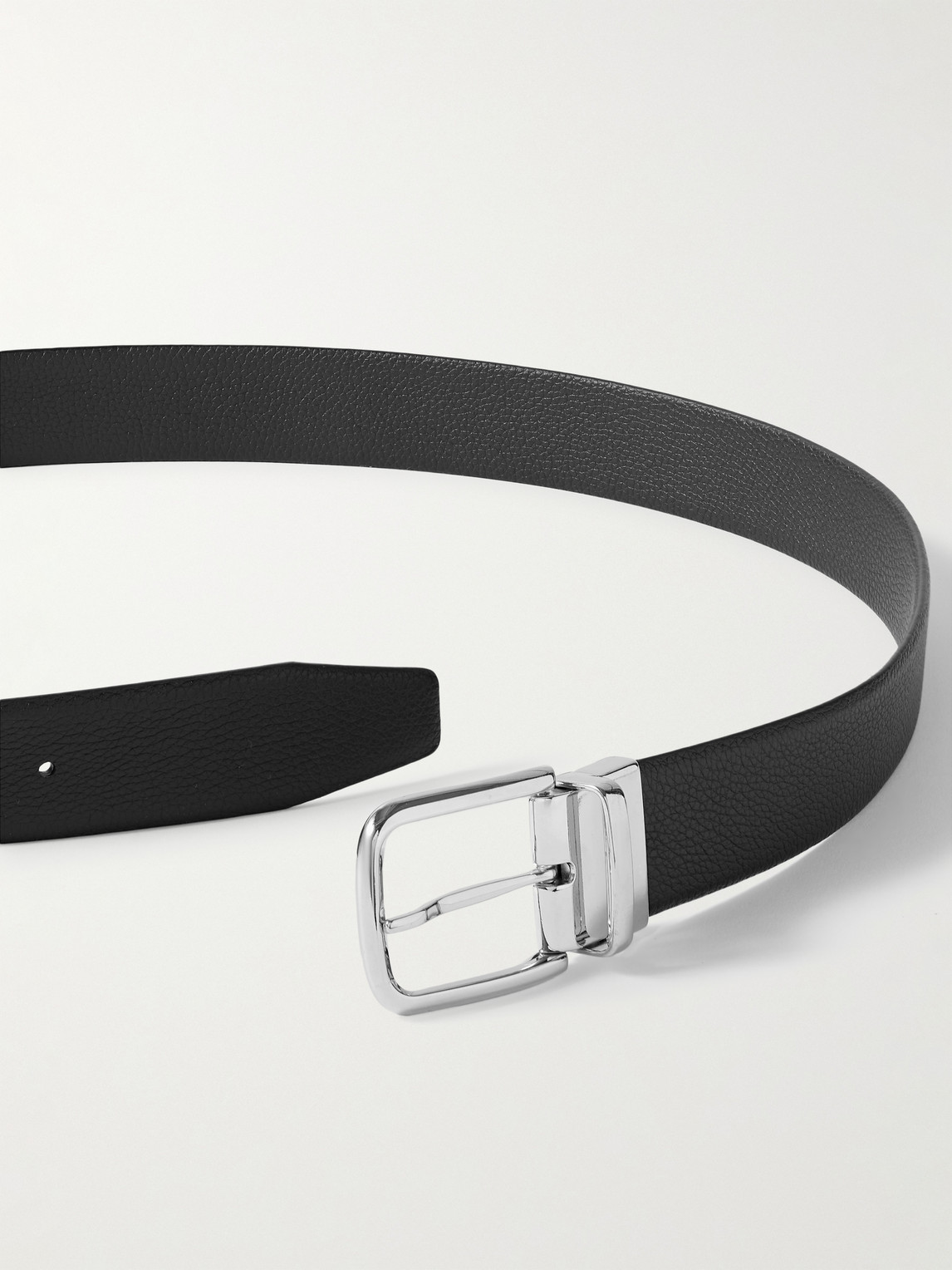 Shop Anderson's 3.5cm Reversible Full-grain Leather Belt In Black