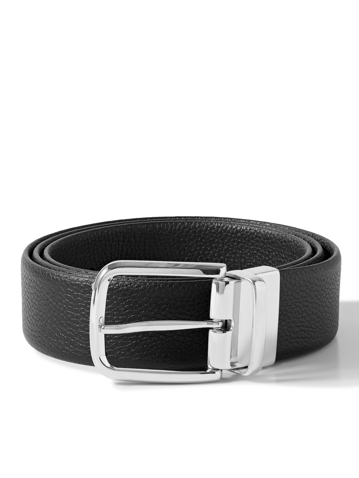 Anderson's 3.5cm Reversible Full-grain Leather Belt In Black