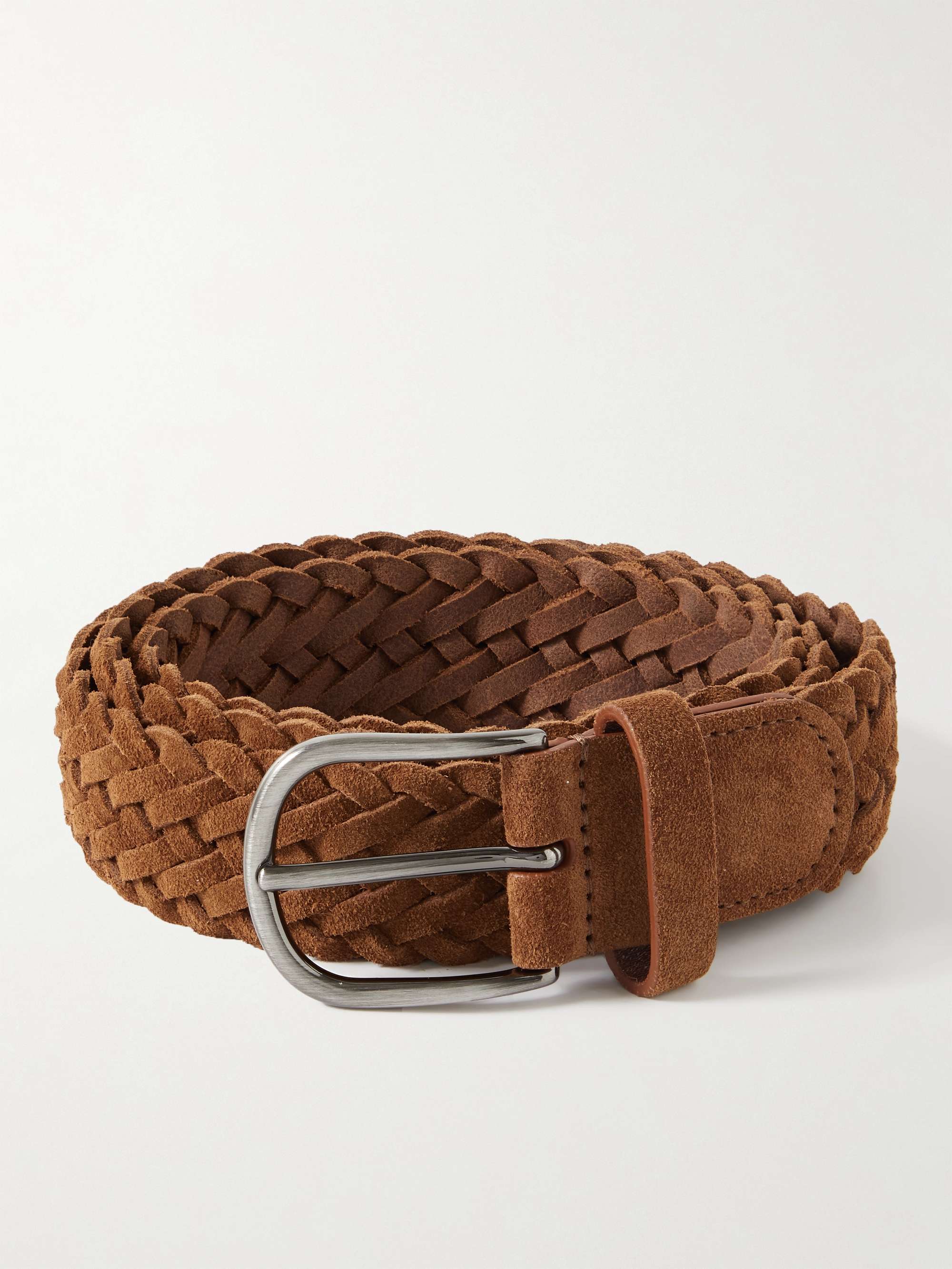 3.5cm Woven Suede Belt