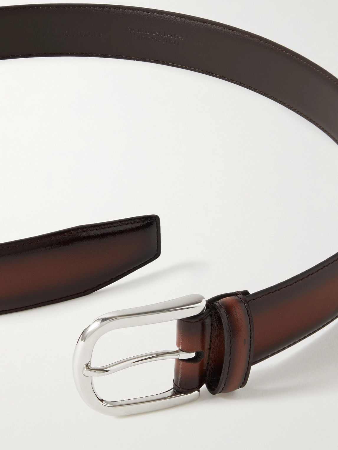 Shop Anderson's 4cm Burnished-leather Belt In Brown
