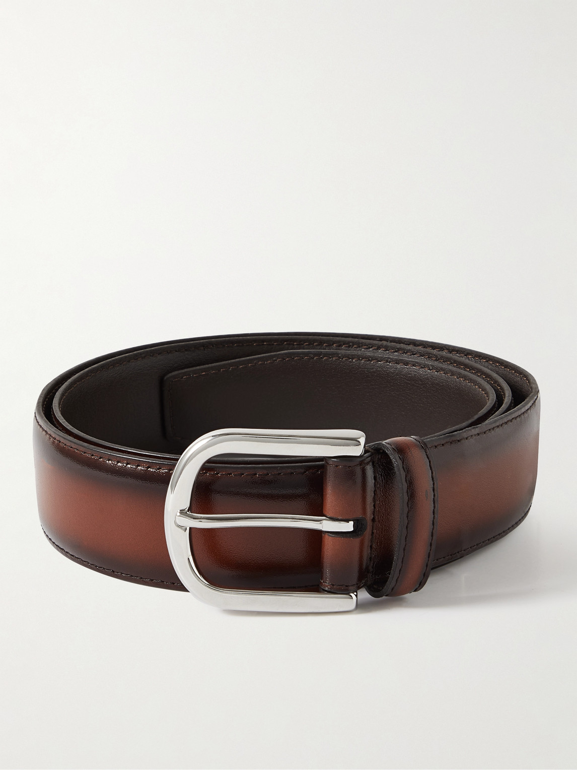 Anderson's 4cm Burnished-leather Belt In Brown
