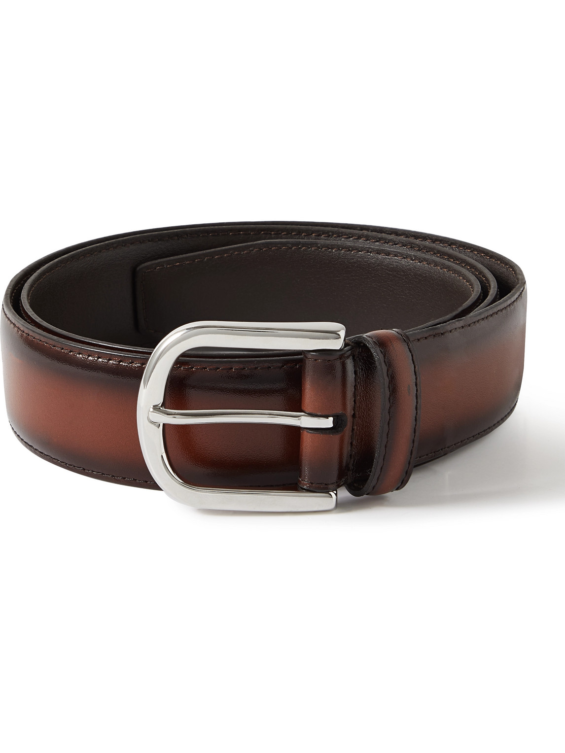 Anderson's 4cm Burnished-leather Belt In Brown