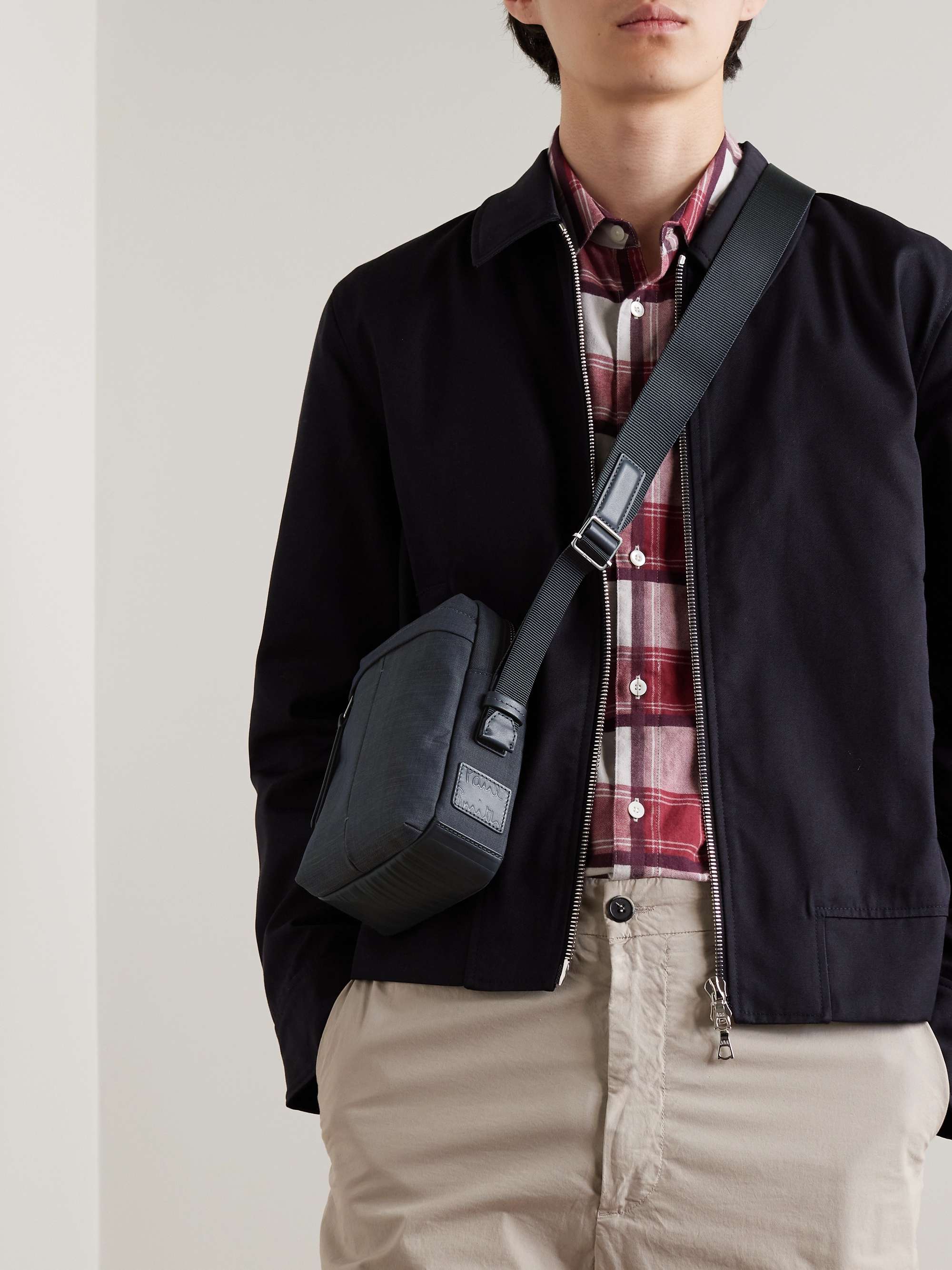 PAUL SMITH LeatherTrimmed Twill Messenger Bag for Men MR PORTER