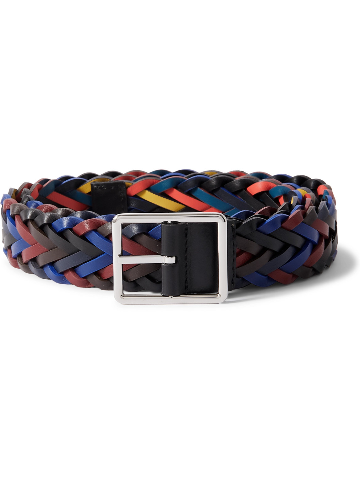 Paul Smith 3.5cm Reversible Woven Leather Belt In Black