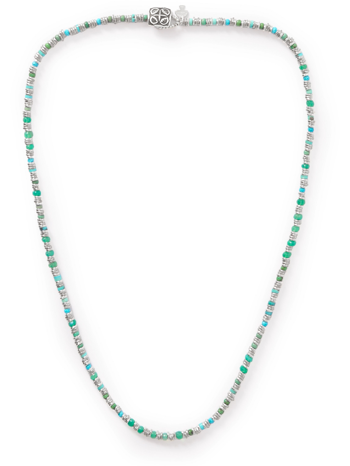 Peyote Bird Soho Silver Multi-stone Beaded Necklace In Blue