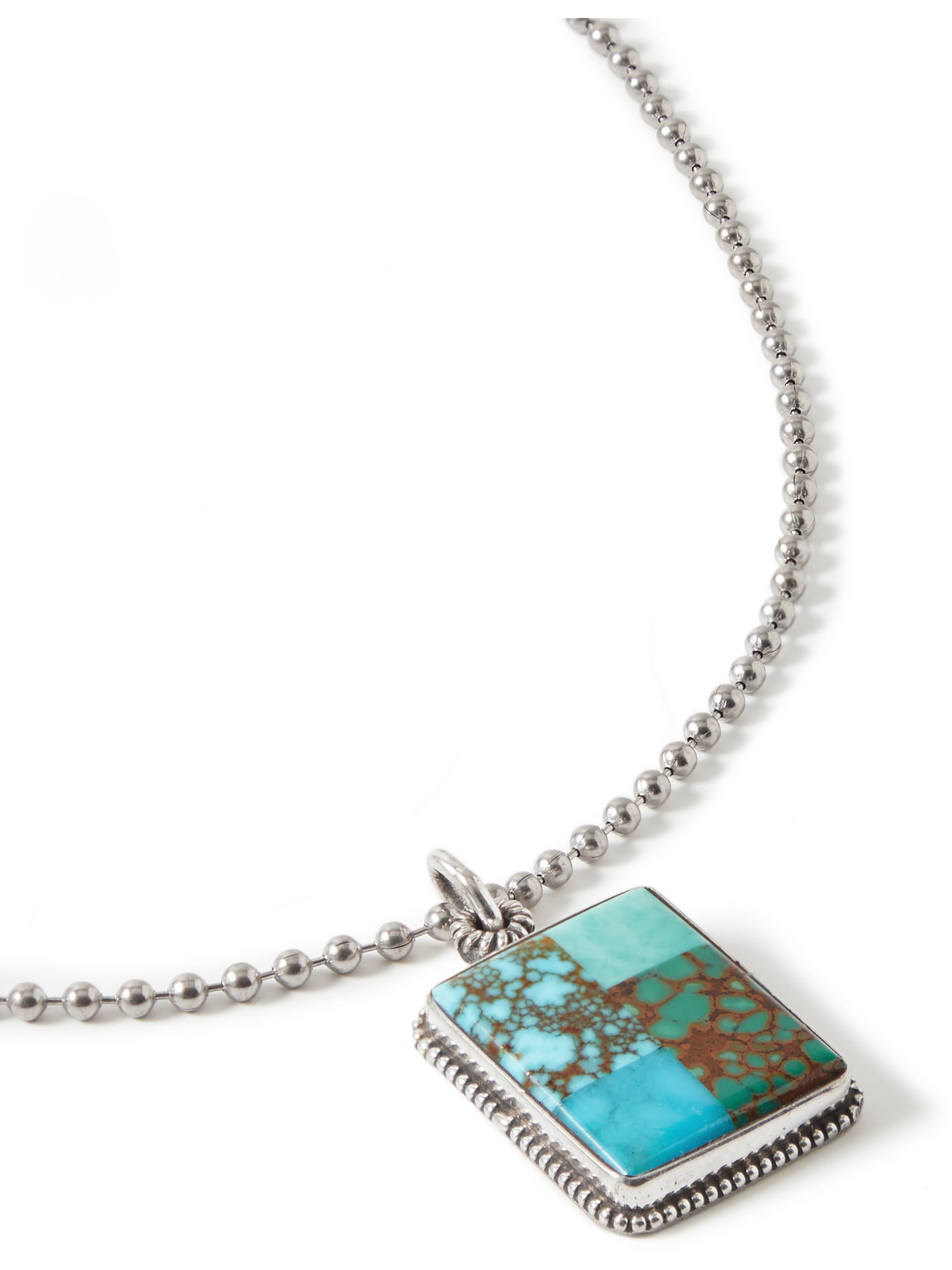 Peyote Bird Silver Turquoise Pendant Necklace In Blue