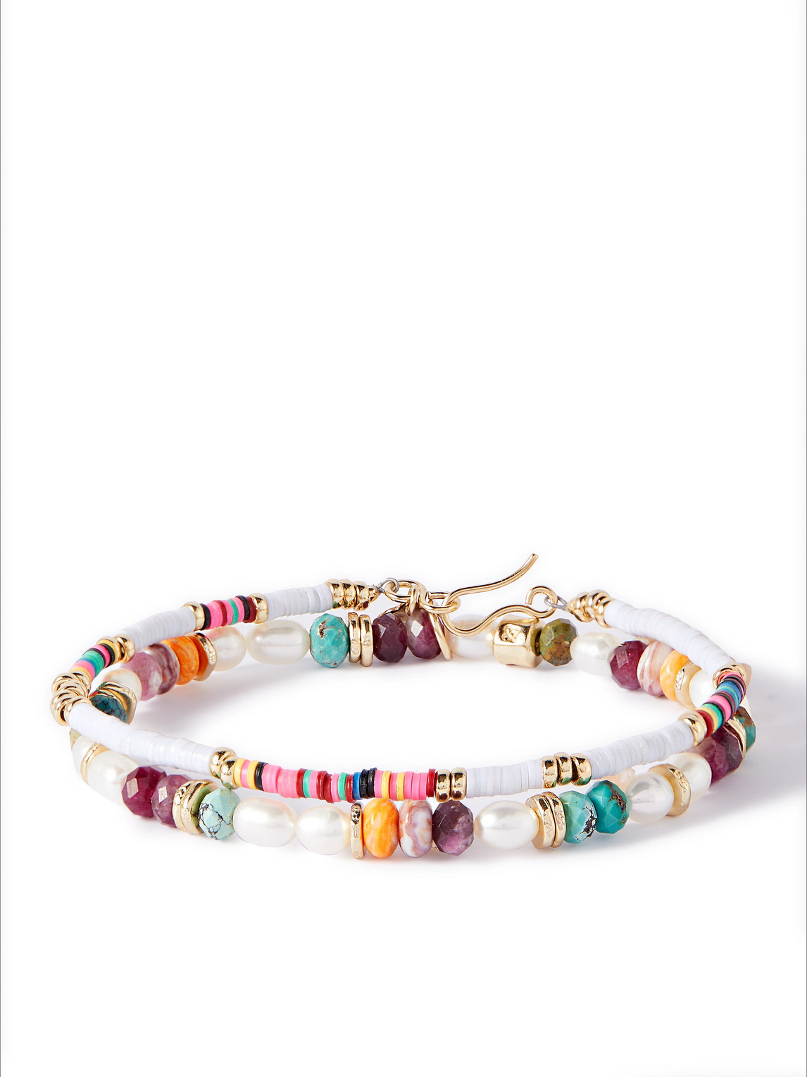 Montblanc Set of Two Gold-Plated Multi-Stone Bracelets
