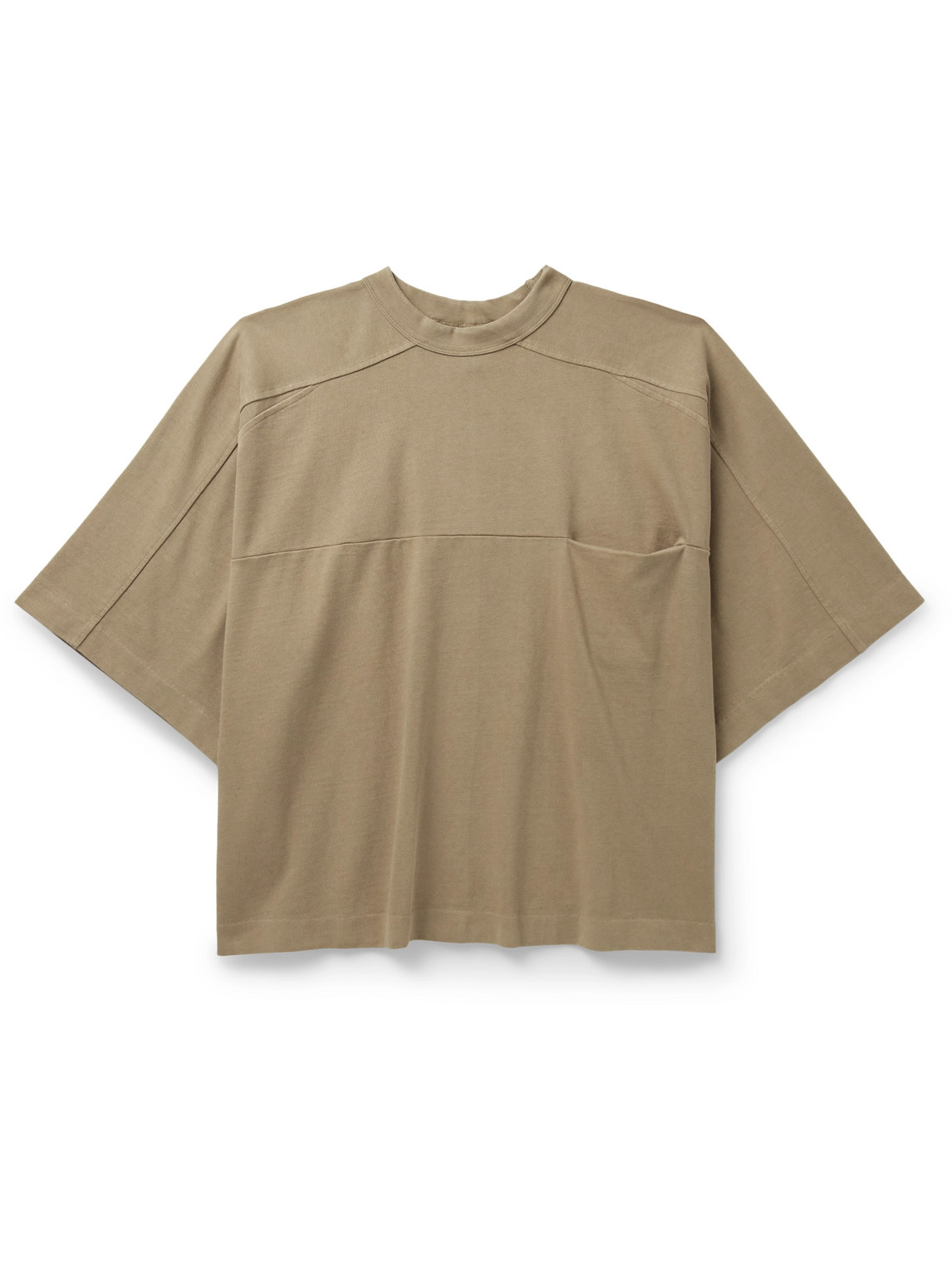 Entire Studios Panelled Organic Cotton-jersey T-shirt In Brown