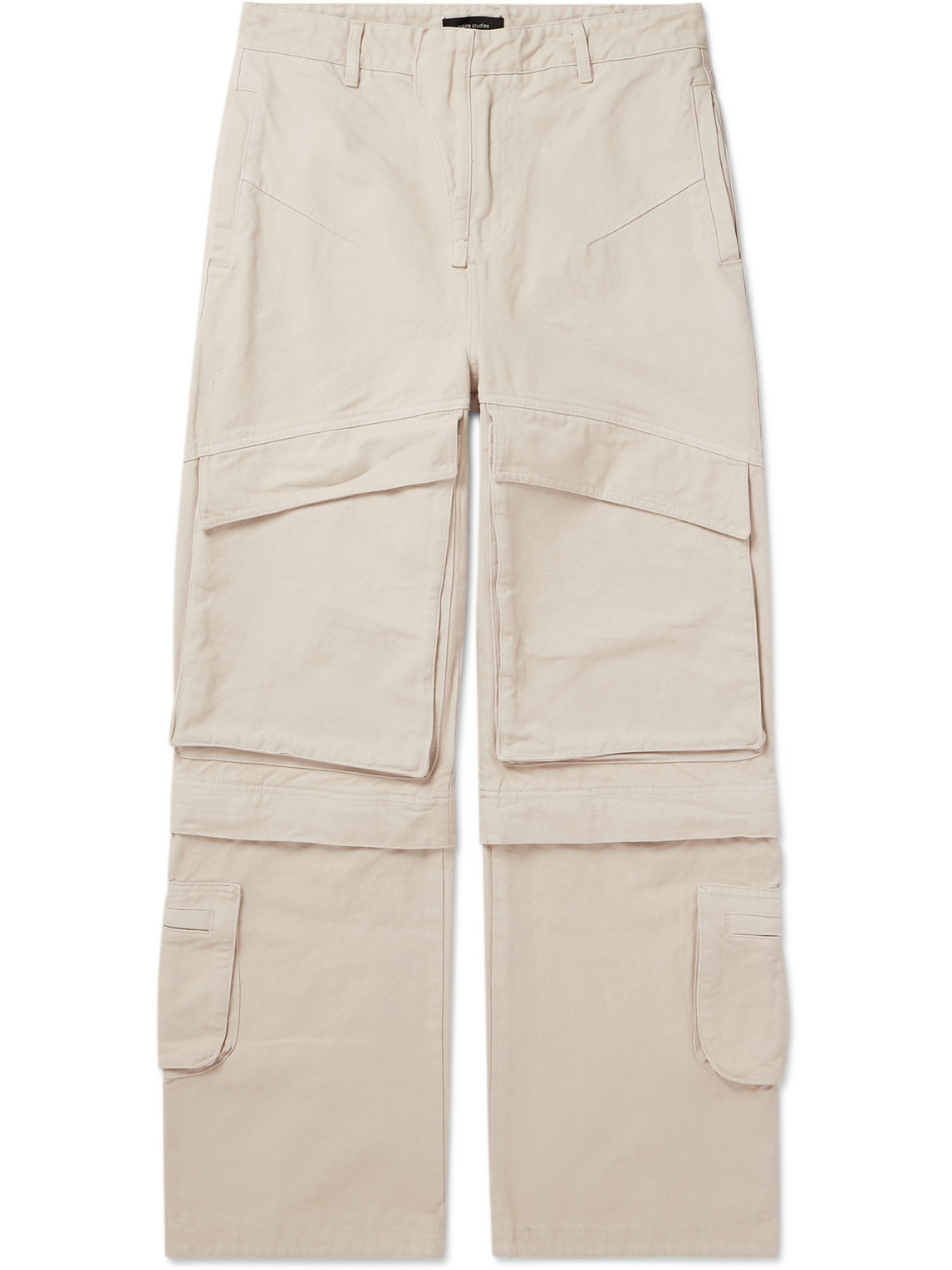 Entire Studios Hard Straight-leg Convertible Cotton-canvas Cargo Trousers In Neutrals