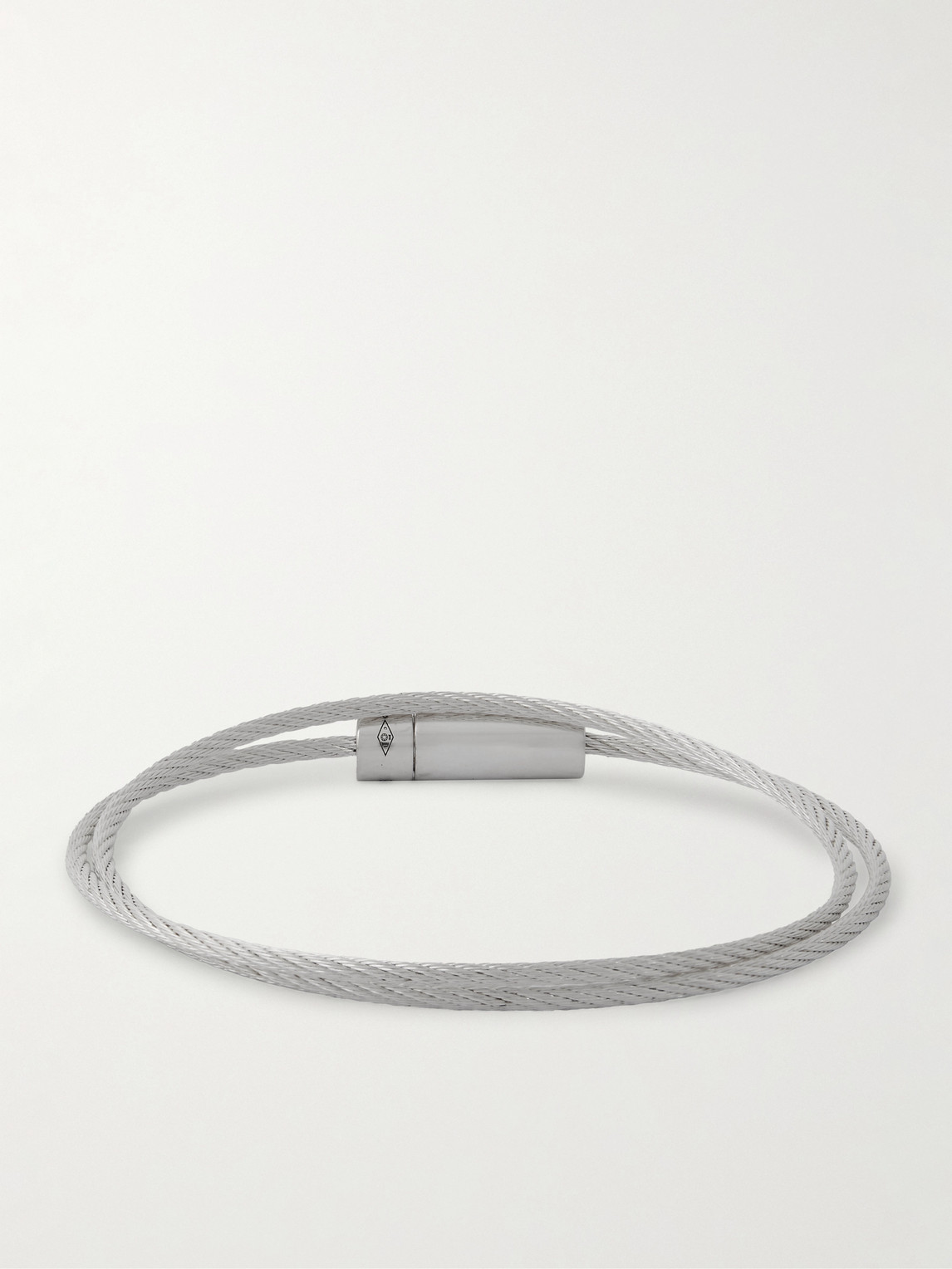 Shop Le Gramme 9g Double Turn Polished Recycled-sterling Silver Cable Bracelet