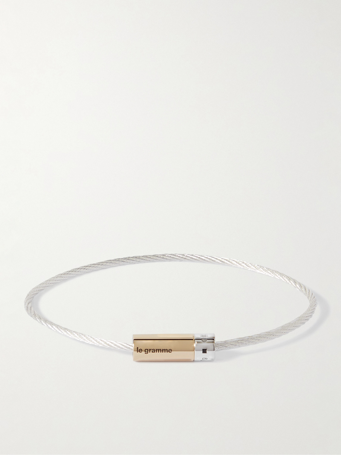 LE GRAMME Cable Sterling Silver and 18-Karat Gold Bracelet - Men