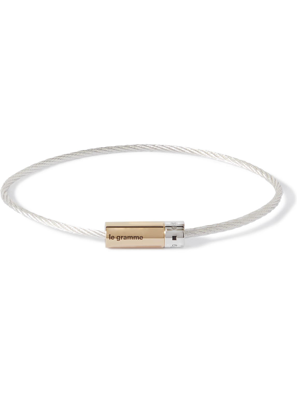 Le Gramme Cable Sterling Silver And 18-karat Gold Bracelet