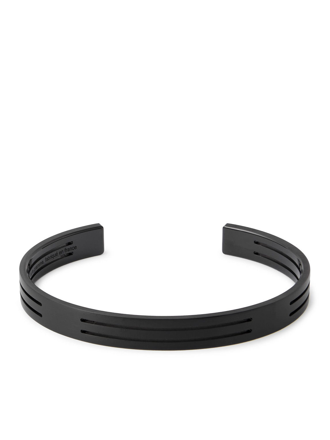 Le Gramme 8g Punched Ribbon Recycled-titanium Cuff In Black
