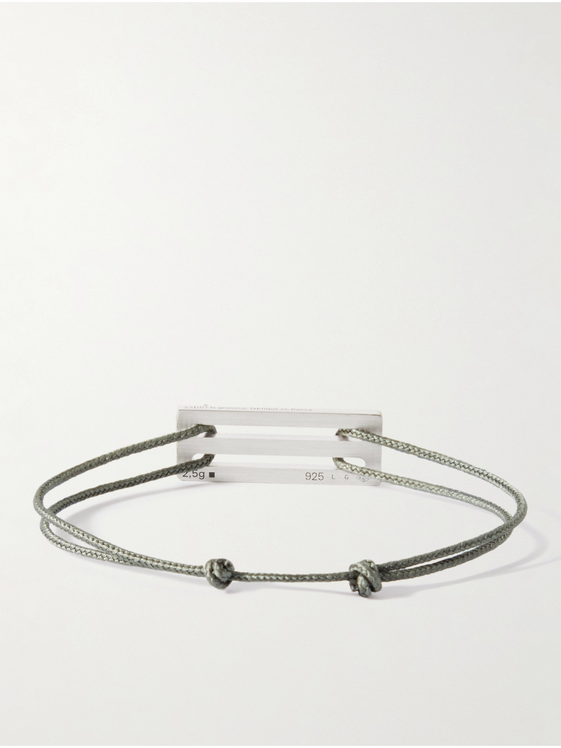 Shop Le Gramme 2.5g Cord And Sterling Silver Bracelet