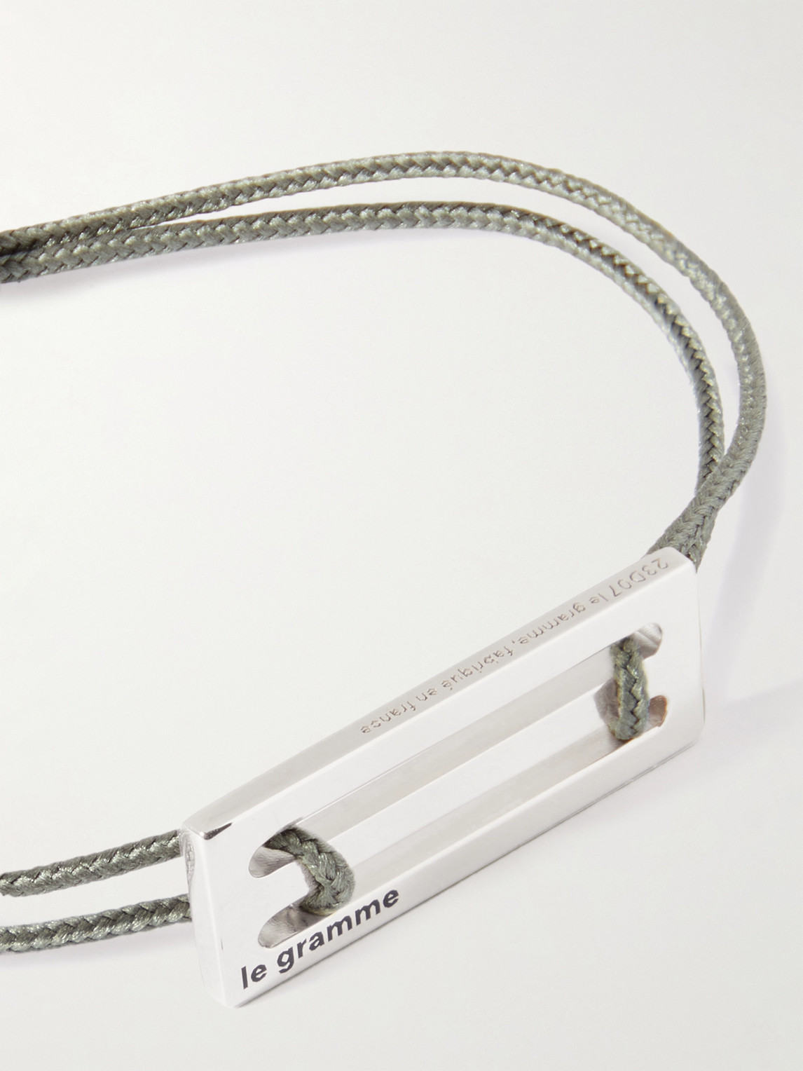 Le Gramme 2.5g Cord And Sterling Silver Bracelet In Silver