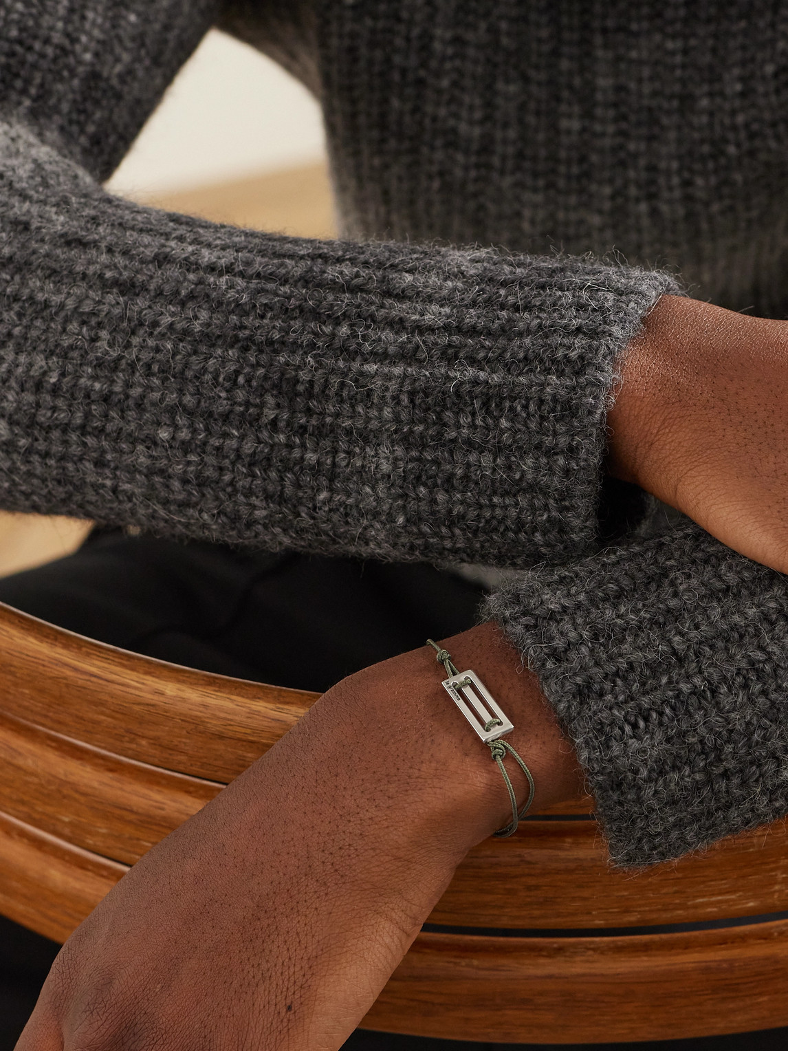 Le Gramme 2.5g Cord And Sterling Silver Bracelet In Silver