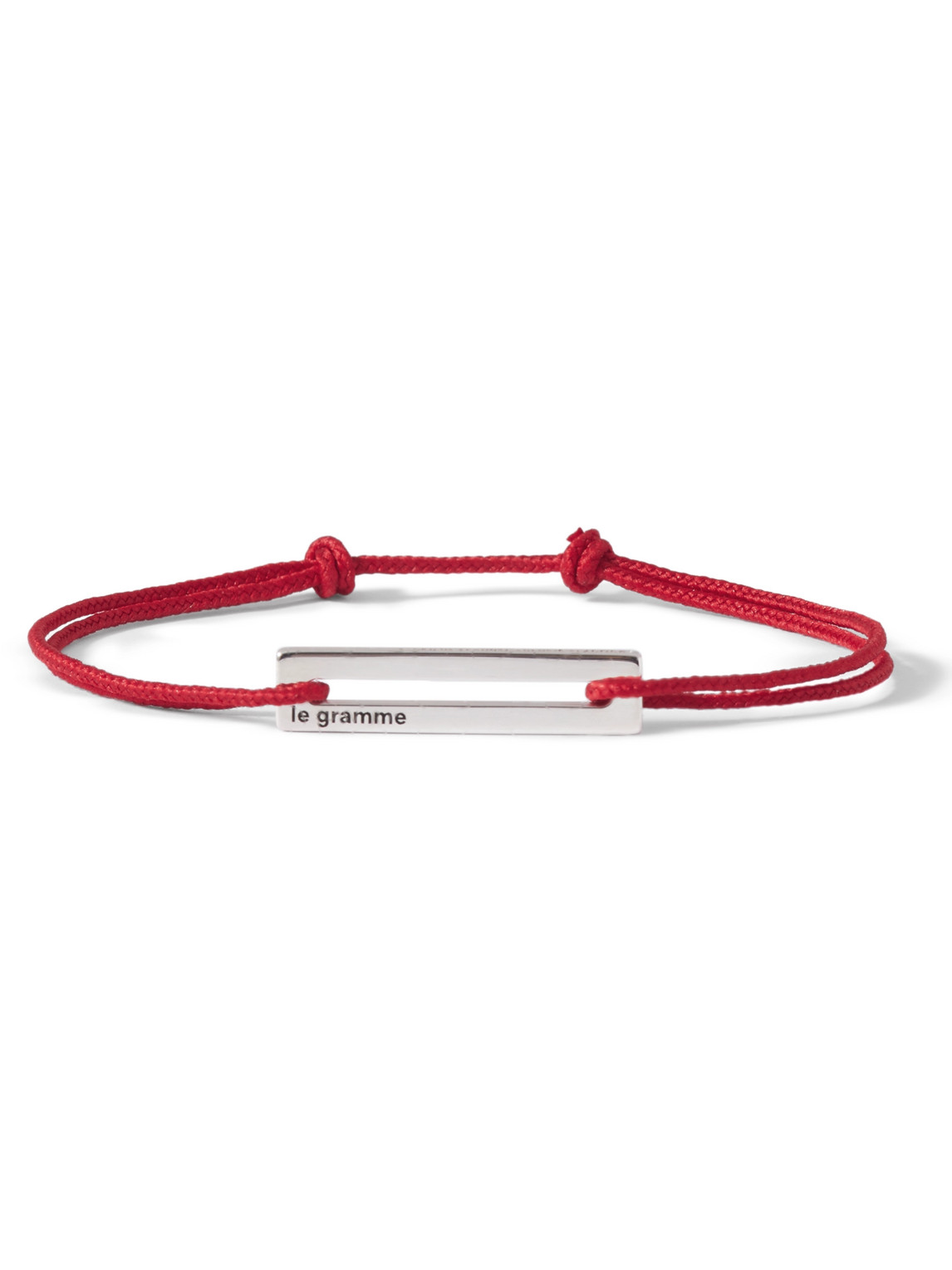 Le Gramme 1.7g Cord And Sterling Silver Bracelet In Red