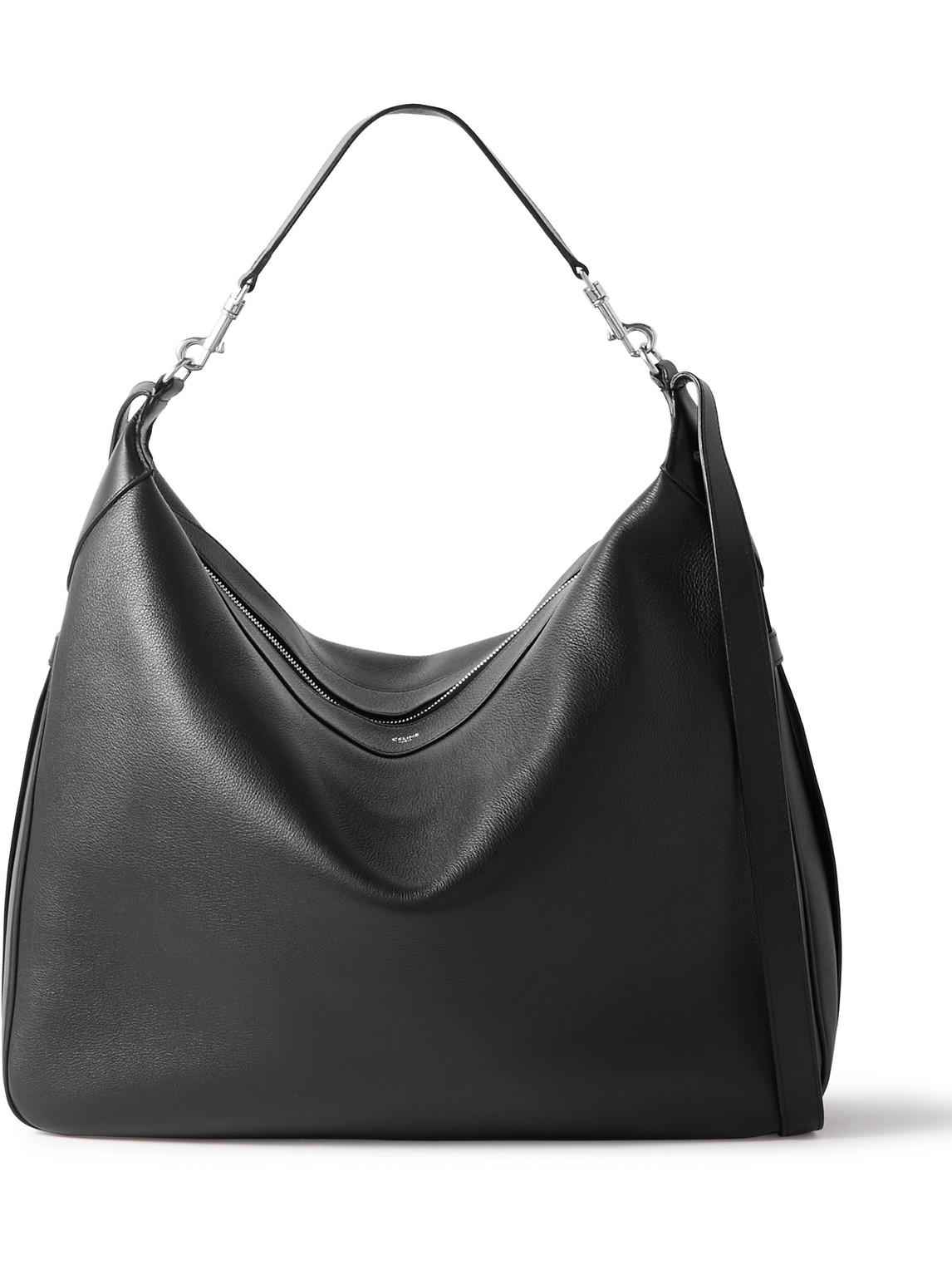 Celine Romy Weekend Full-grain Leather Messenger Bag In Black