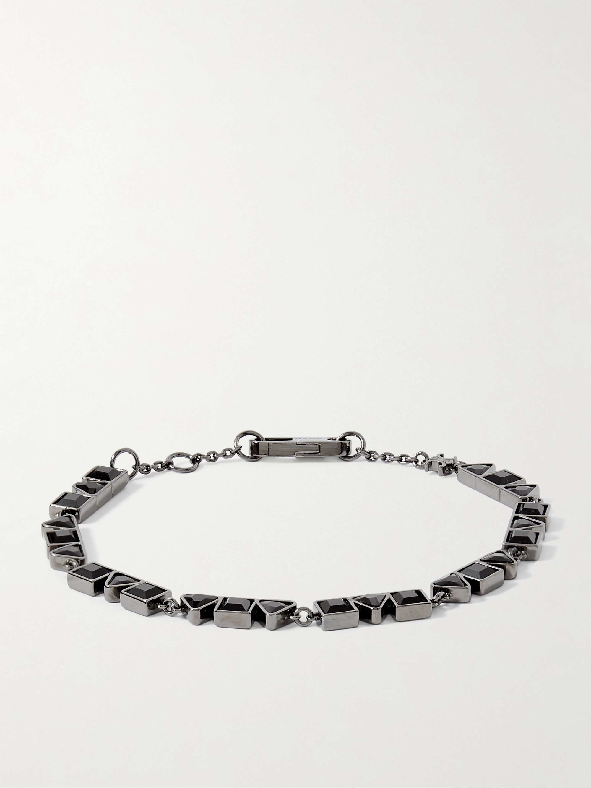 CELINE HOMME Triomphe Studded Leather and Silver-Tone Bracelet for Men | MR  PORTER
