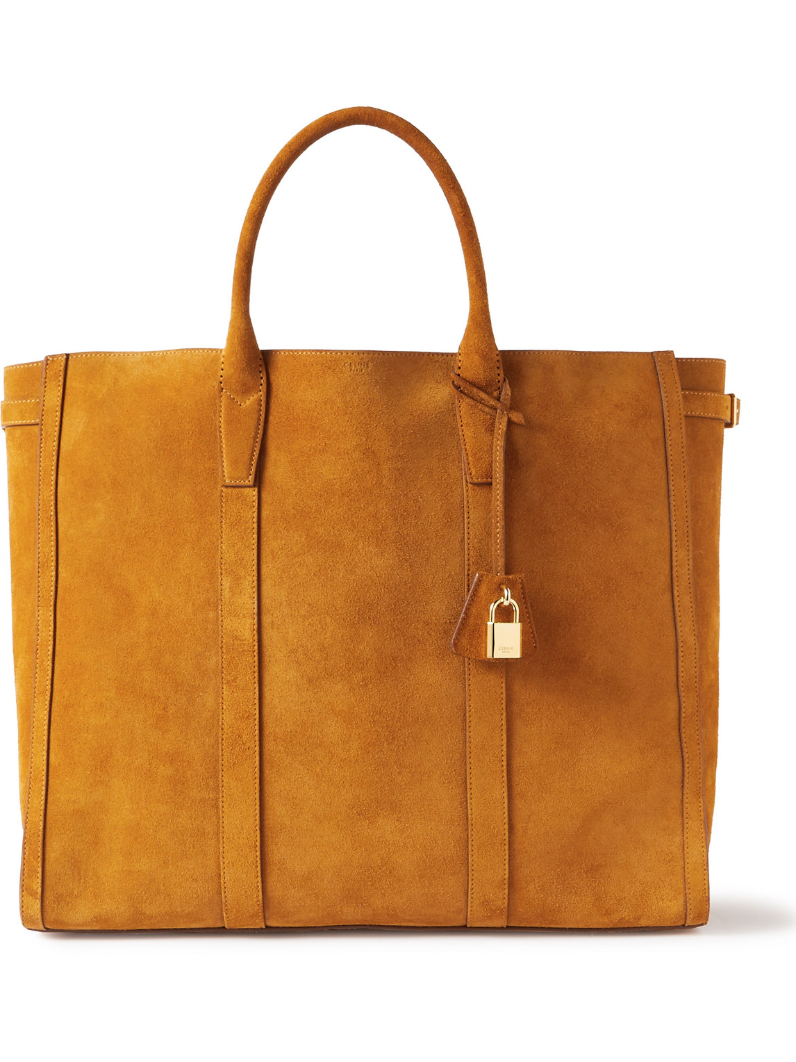Celine Cabas Large Suede Tote Bag In Brown