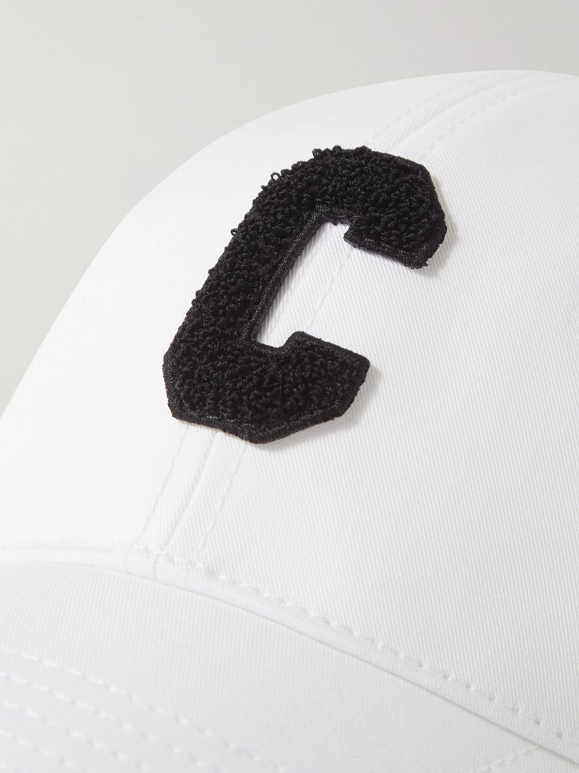 Celine Logo-appliquéd Cotton-gabardine Baseball Cap In White