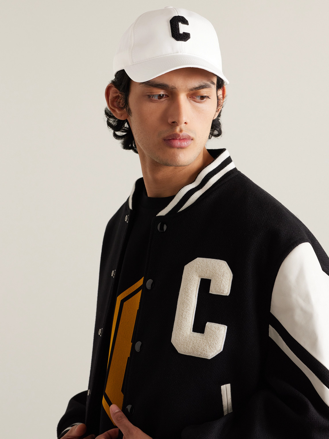 Celine Logo-appliquéd Cotton-gabardine Baseball Cap In White