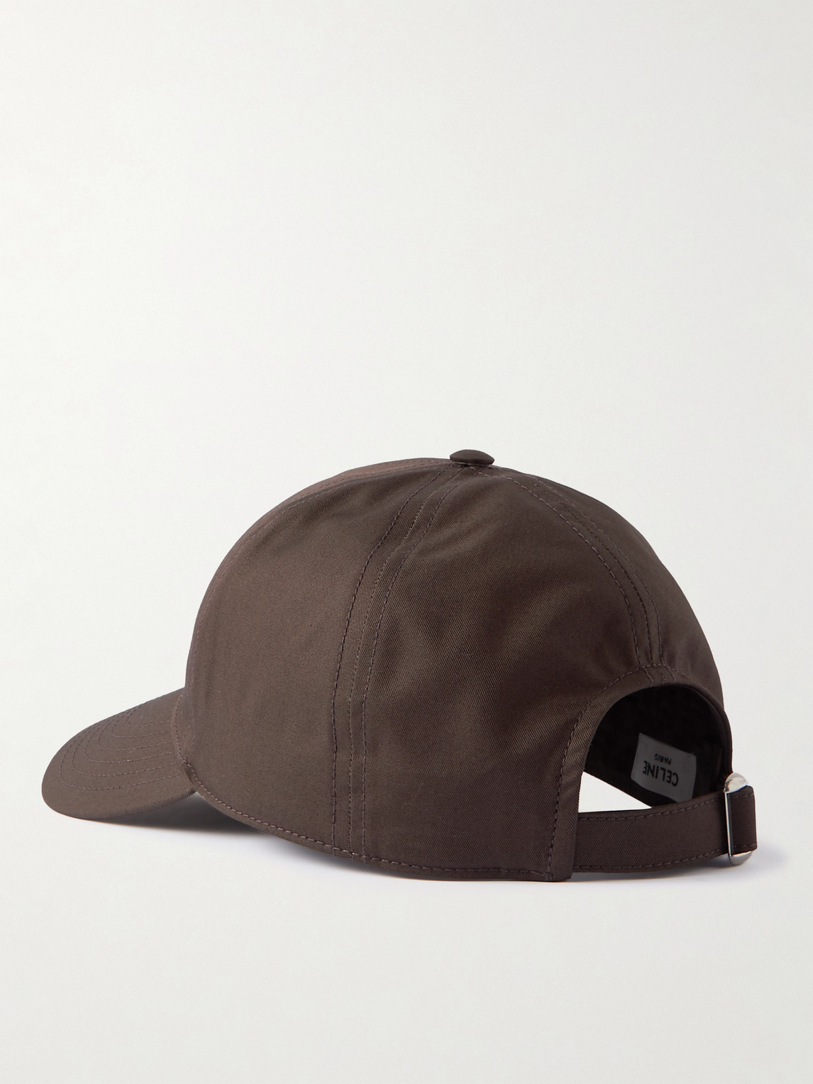 Celine Logo-embroidered Cotton-gabardine Baseball Cap In Brown
