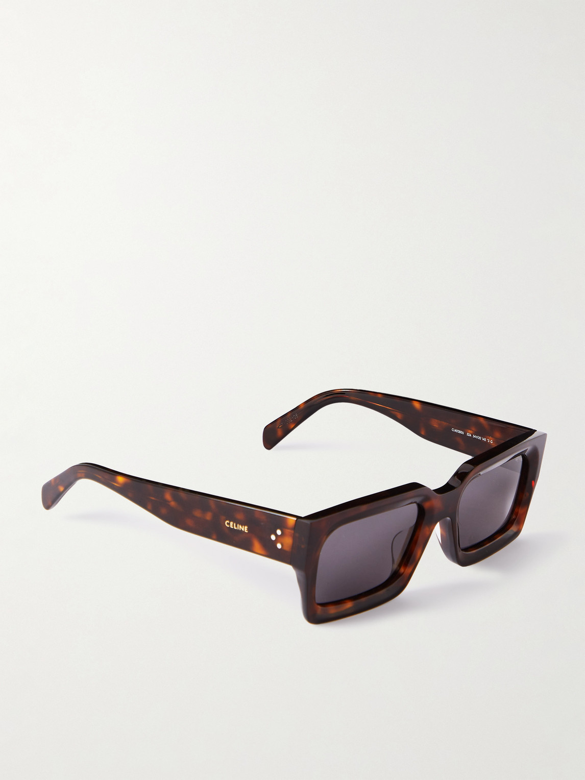 Celine Black Frame 53 Rectangular-frame Tortoiseshell Acetate Sunglasses In Brown