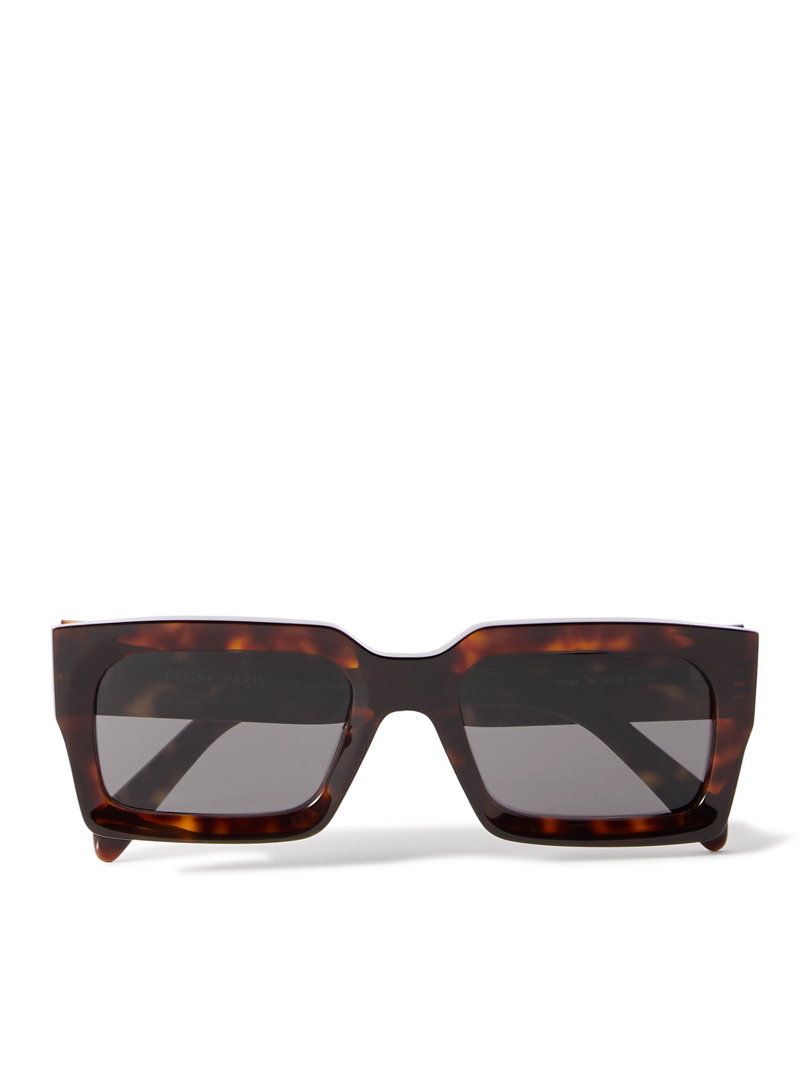 Celine Black Frame 53 Rectangular-frame Tortoiseshell Acetate Sunglasses In Brown