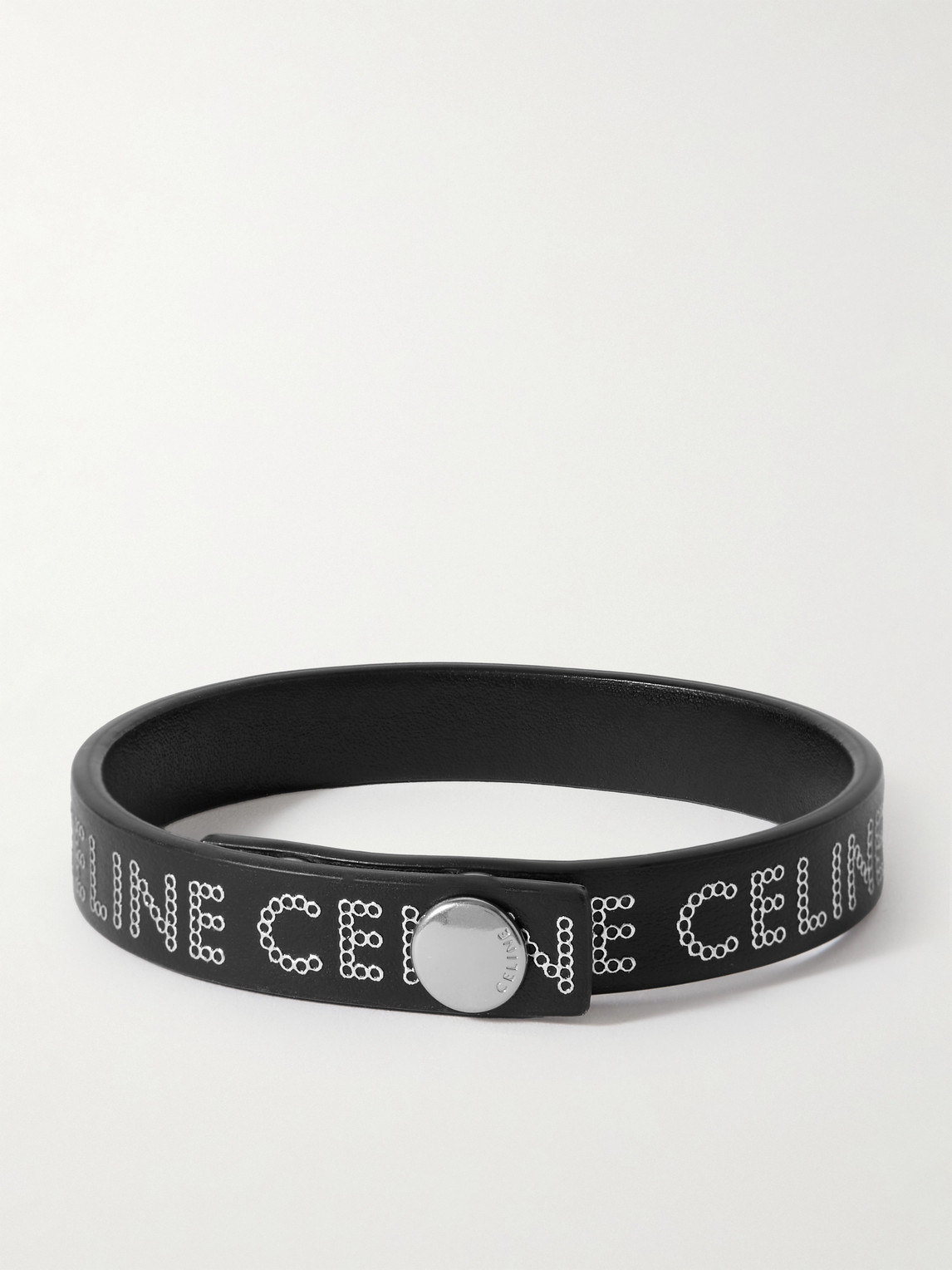 Celine Studded Leather Bracelet In Black