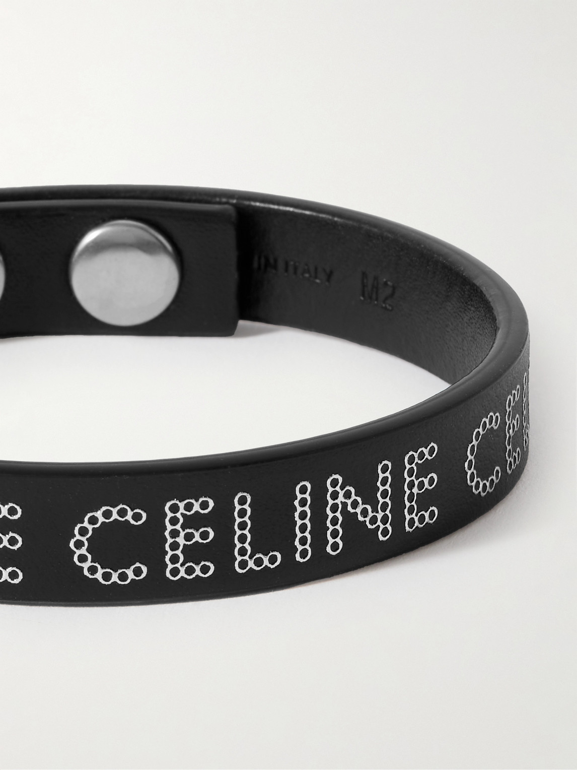 Celine Studded Leather Bracelet In Black