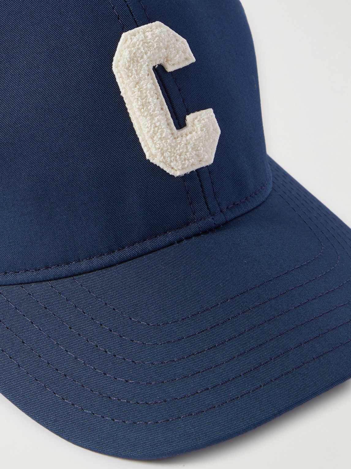 Celine Logo-appliquéd Cotton-gabardine Baseball Cap In Blue