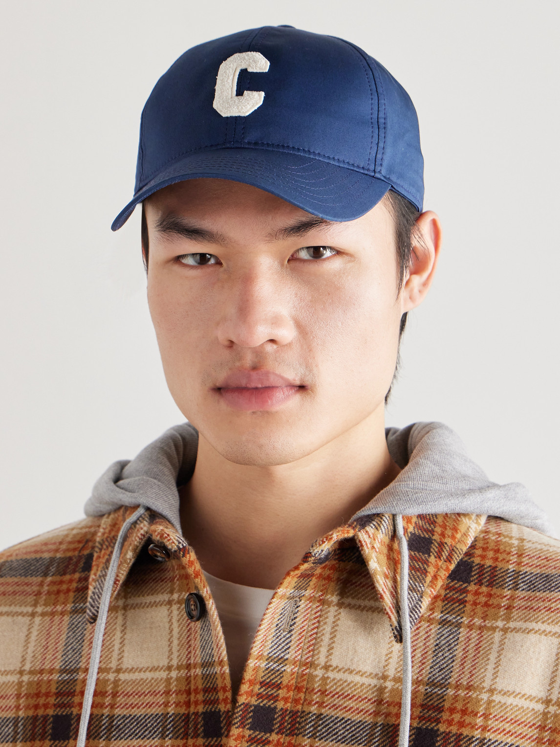 Celine Logo-appliquéd Cotton-gabardine Baseball Cap In Blue