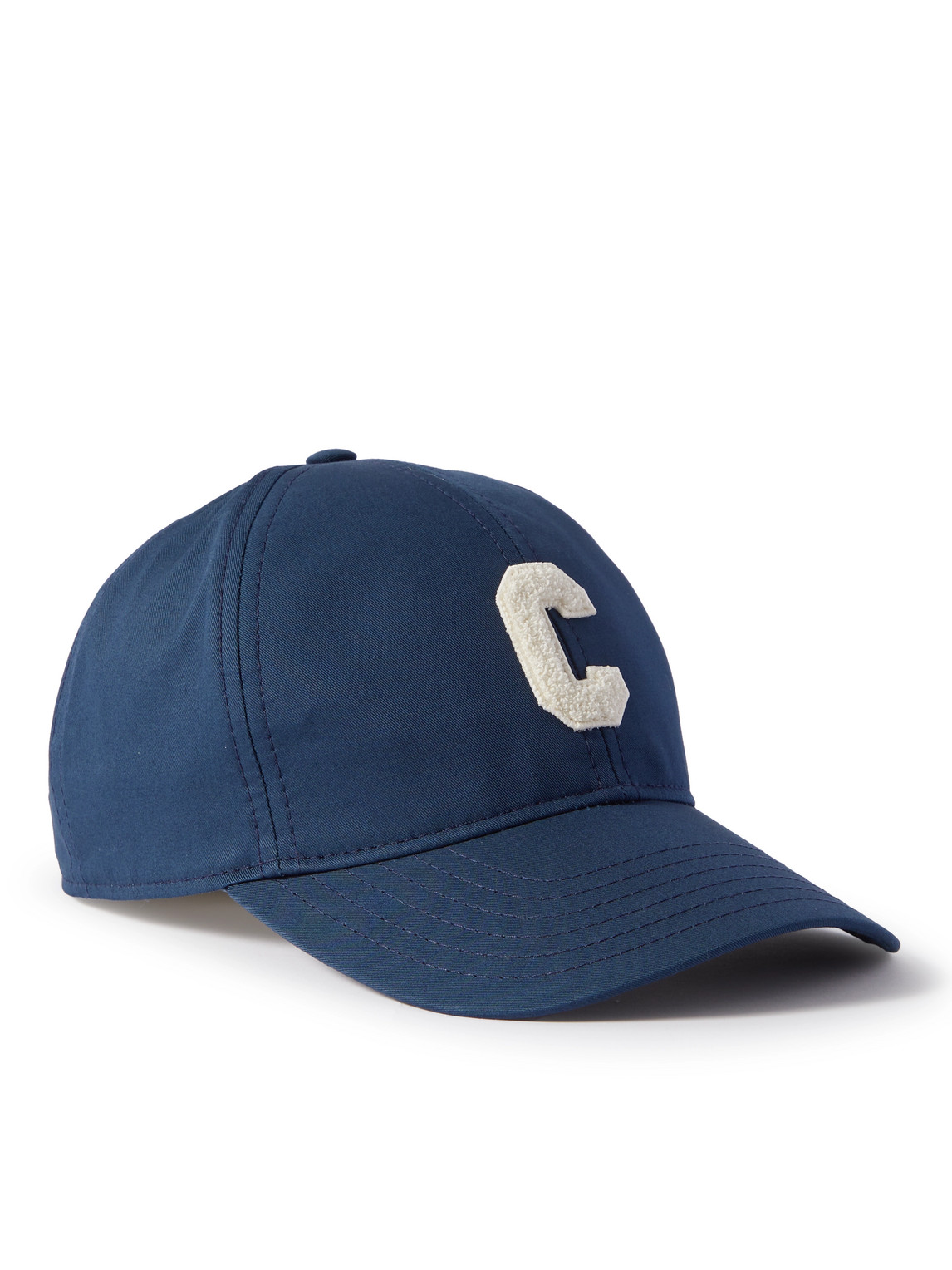 Celine Logo-appliquéd Cotton-gabardine Baseball Cap In Blue