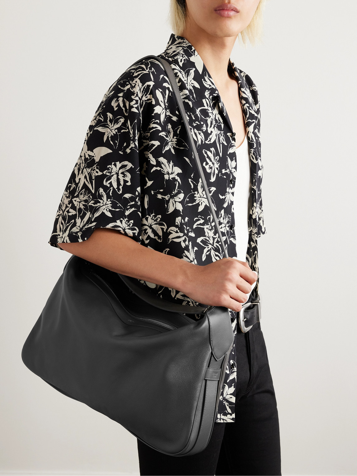 Romy Large Full-Grain Leather Messenger Bag — 2