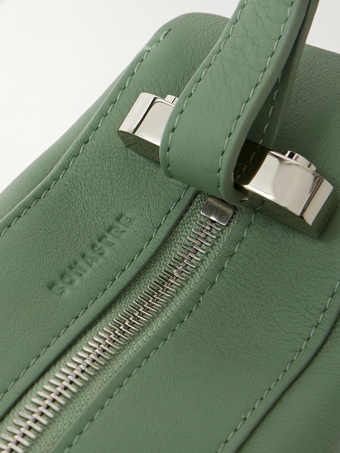 Shop Bonastre Ring Leather Messenger Bag In Green